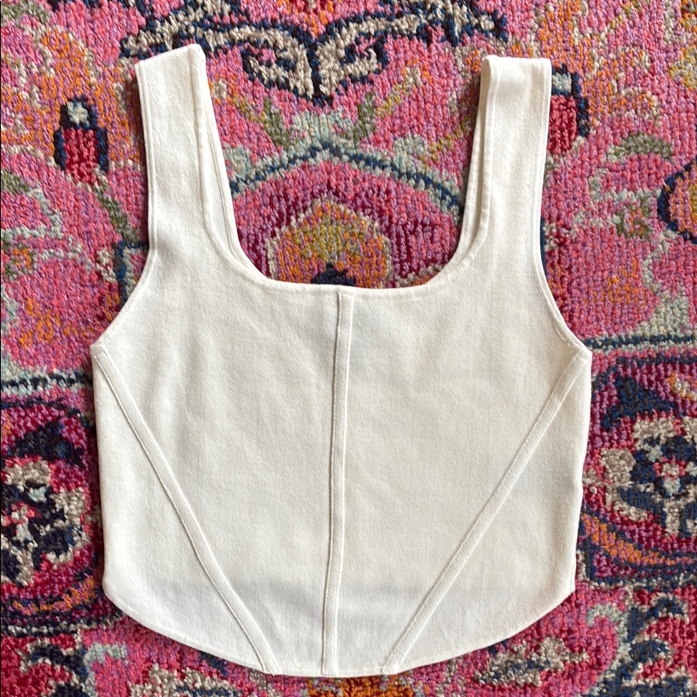 Cream Corset Style Tank- M